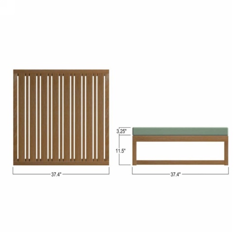 18800 maya teak coffee table autocad of top view and with side  view with cushion on white background