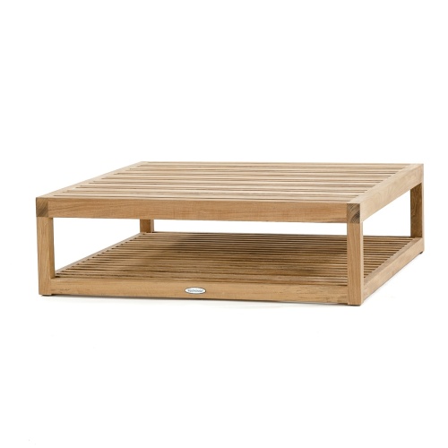 18800DP Maya Ottoman teak frame angle view on white background