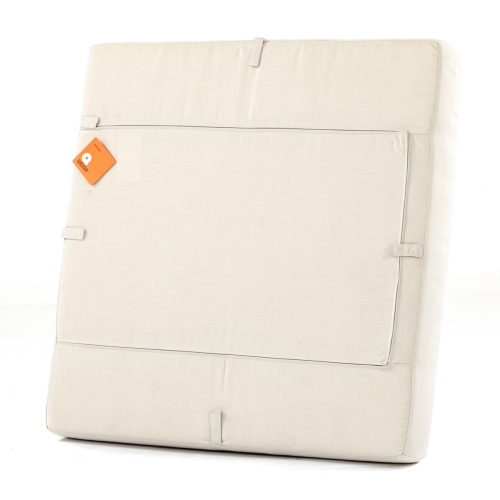  31006 malaga synthetic wicker coffee table cushion bottom view with attachment tabs on white background