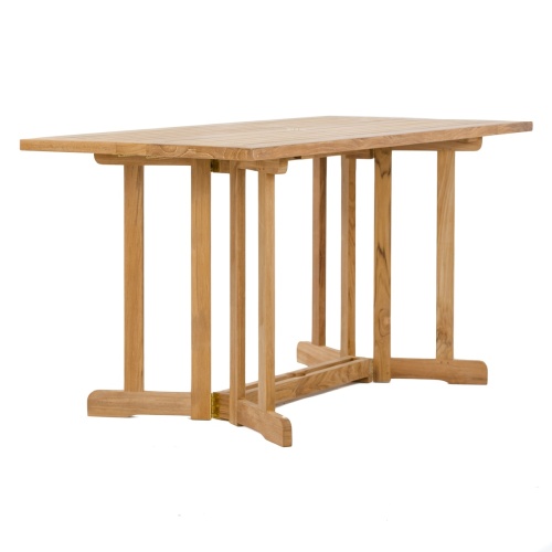 70048 Nevis Barbuda teak Dining Set angled side view in white background