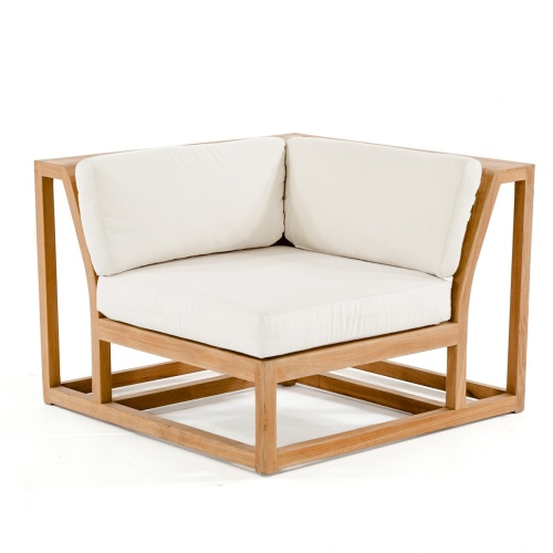 70230 Maya deep seating seven piece modular collection side view with canvas cushions on white background