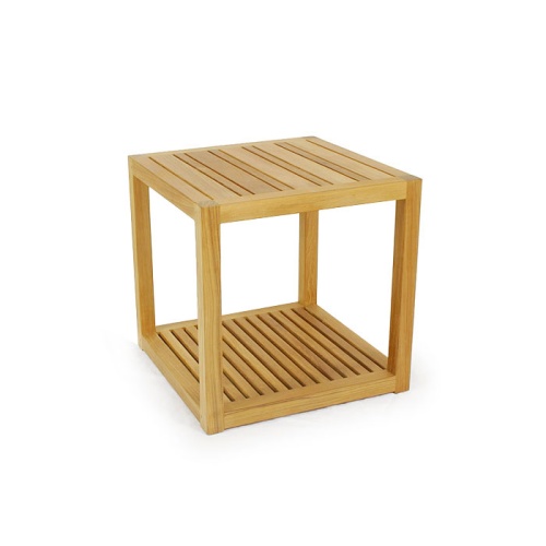 14800 Maya Teak Side Table in front angled view on white background 