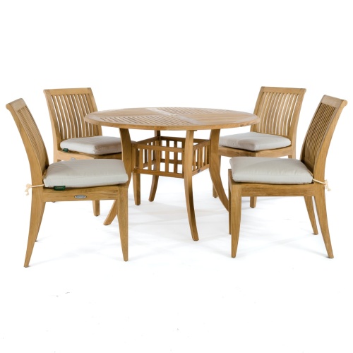 70291 Hyatt Laguna teak dining set with optional seat cushions on white background