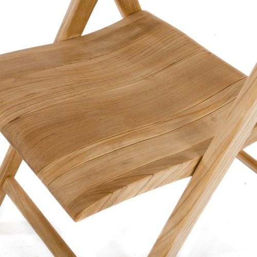 11916 Surf Teak Folding Side Chair angled left side view on white background