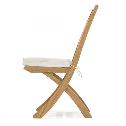 11602S Barbuda Teak Folding Side Chair angled left side view on white background