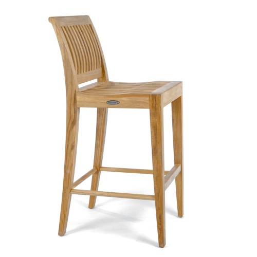 11910 Laguna Side Teak Barstool in side angled on white background