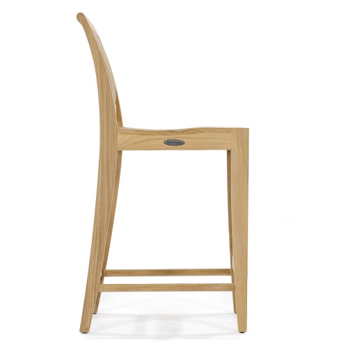 11915 laguna teak twenty four inch height counter stool side profile on white background