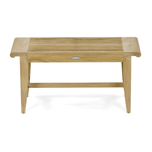 13068 Laguna teak 3 foot long Backless Bench angled side view on white background