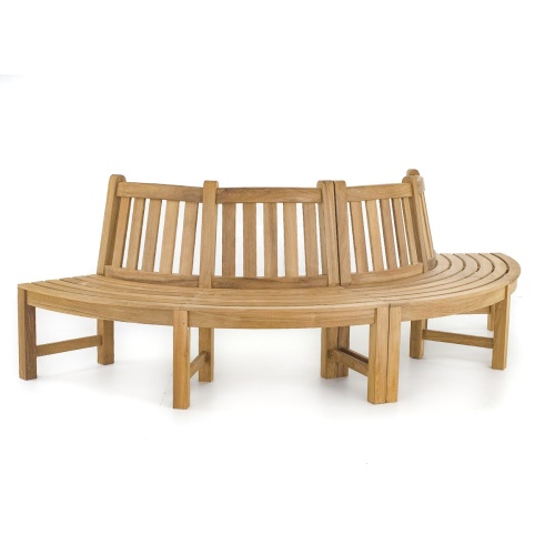 13691ST Buckingham Teak Tree Hugger Bench one section on white background