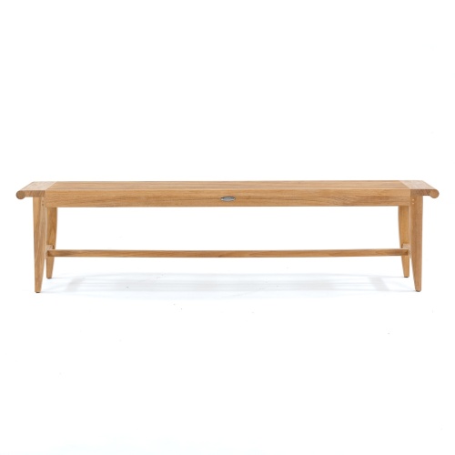 13917 Laguna 6 foot teak Backless Bench angled top and front view on white background