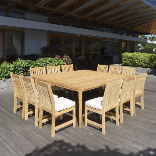 15075 Veranda 6 foot Square Table angled top view on white background