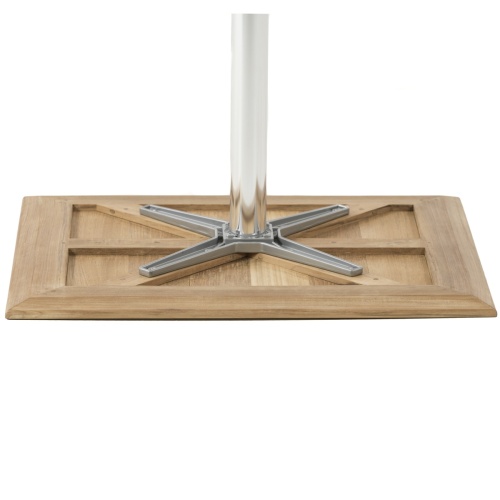 15097 Vogue 24 x 30 Table Top upside down view of bottom showing attachment of optional stainless steel table base on white background