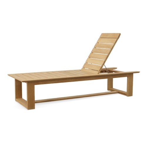 16909 Horizon High Chaise Bench backrest reclined side angled on white background