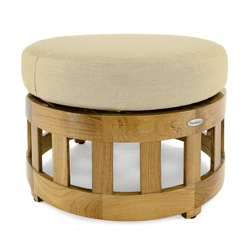 18170 Kafelonia coffee table ottoman teak frame in side view shown as an coffee table on white background