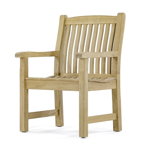 12218 Veranda Teak Armchair angled front view on white background