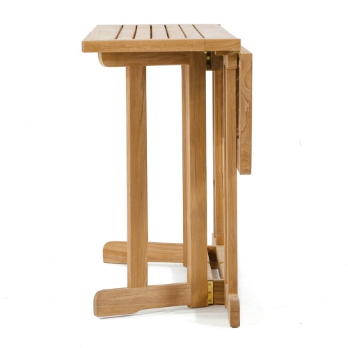 70061 Barbuda teak 5 foot long Picnic Table end view on white background