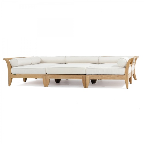 70100 Aman Dais 6 pc Daybed Set with canvas colored cushions in front view on white background