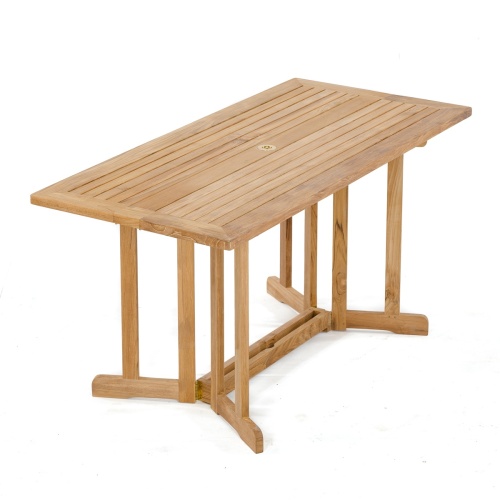 15663S Nevis 5 ft Rectangular Folding Table angled view on white background