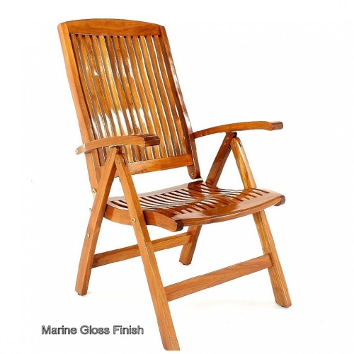 12569S Barbuda Recliner Chair in angled side view in marine gloss finish on white background