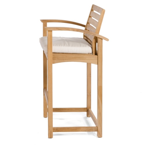 70249 Somerset barstool with armrests with optional cushion side view on white background