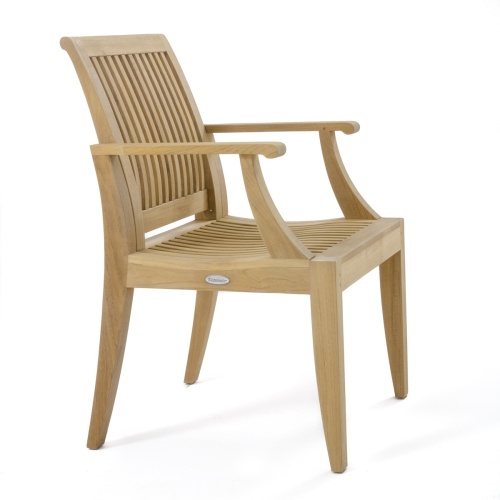 12810 Laguna Teak Dining Armchair side angled on white background