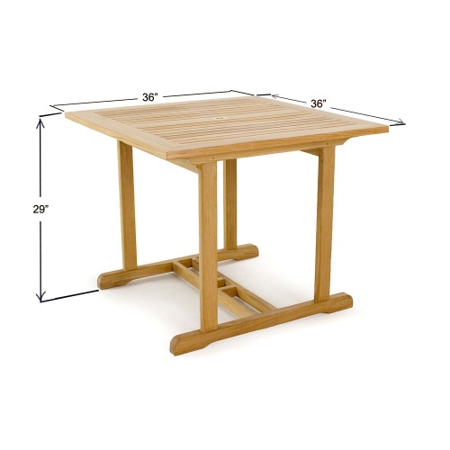 70303 Laguna teak square dining table autocad on white background