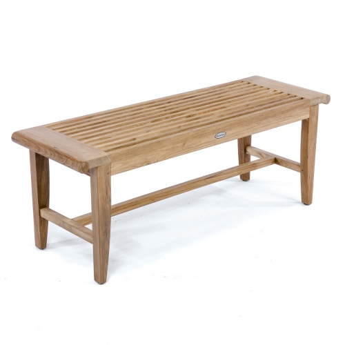 13917 Laguna Teak 6 ft Backless Bench in angled view on white background