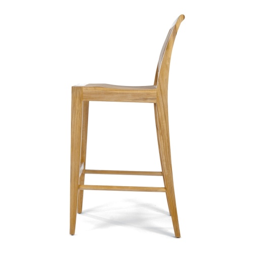 11910 Laguna Side Teak Barstool in side profile view on white background