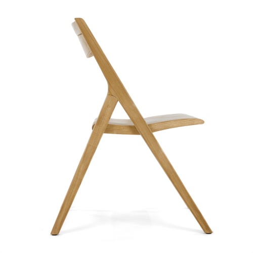 70513 Surf teak folding side chair side profile on white background