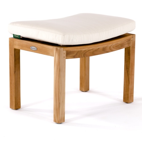 70521 Pacifica teak dining stool with optional seat cushion angled on white background