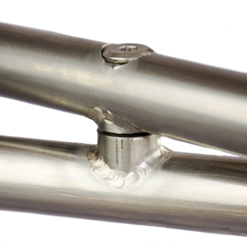 25815 Odyssey folding stainless steel base closeup view on white background