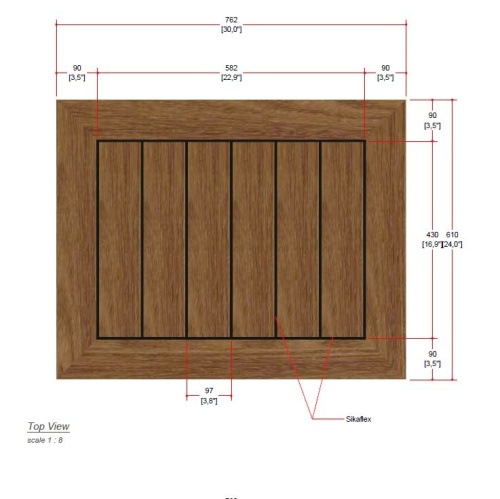 70640 Vogue teak rectangular bar table autocad on white background