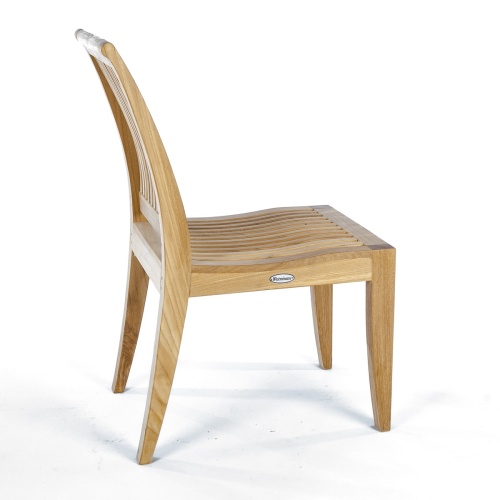 15823 Pyramid 48 inch Square Teak Dining Table in angled top view on white background
