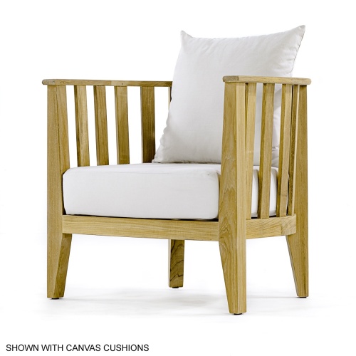 12170DP Kafelonia teak Barrel Chair with cushions side view on white background