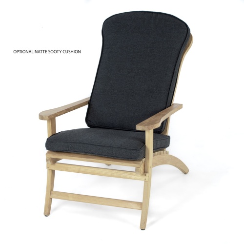 12221 Adirondack chair with optional natte sooty colored cushions front angle view on white background 
