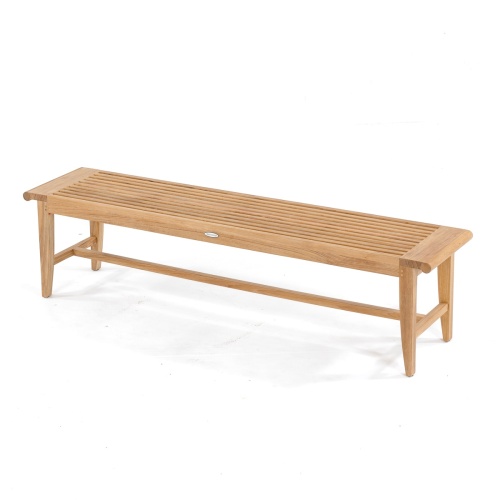 13917 Laguna 6 foot teak Backless Bench front view on white background