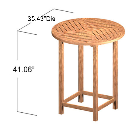 15334 Somerset Teak Round Bar Table autocad on white background