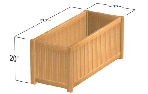 18130 rectangular four foot planter autocad on white background