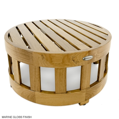 18170 Kafelonia coffee table ottoman teak frame in angled top view shown as an coffee table on white background