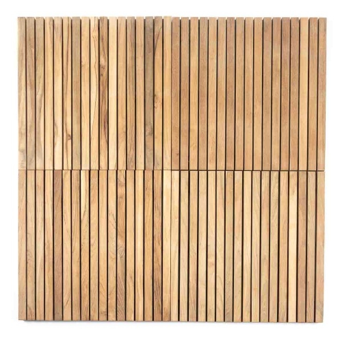 18403 Callebotise Teak Floor Tile showing 4 tiles on white background