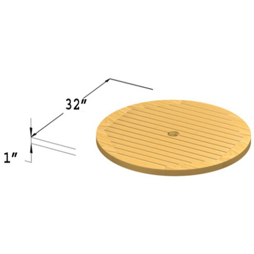 18705 round 32 inch teak lazy susan autocad on white background