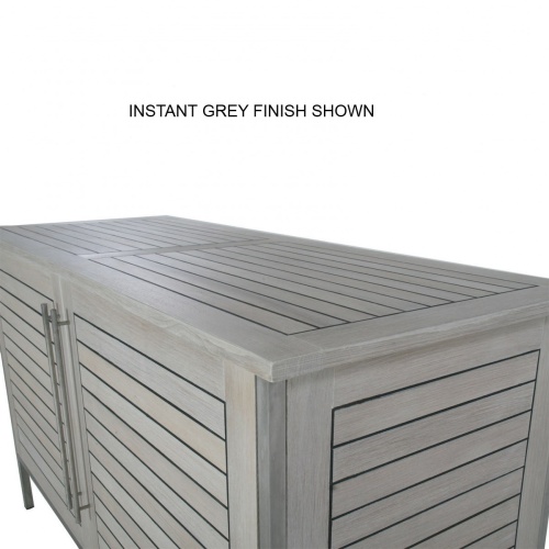 28225 Vogue Sideboard with Instant Grey Finish showing closeup  in angled end view on white background