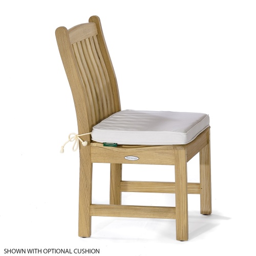 11315 Veranda teak Side Chair angled view to right on white background