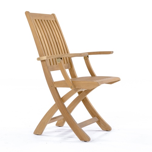 15663S Nevis Teak Table in end view in white background