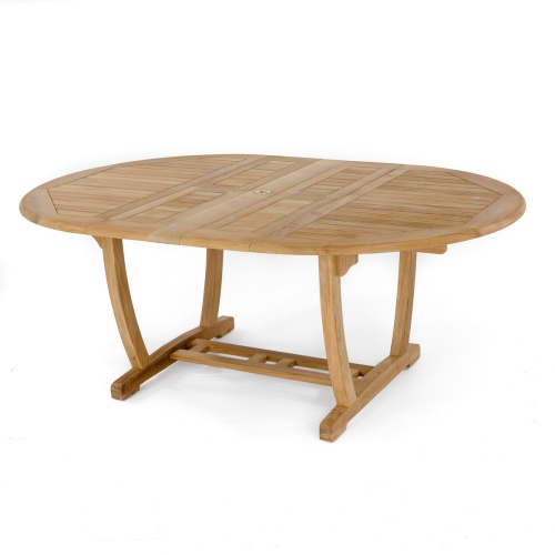 15548 Martinique Teak Table in angled side view on white background