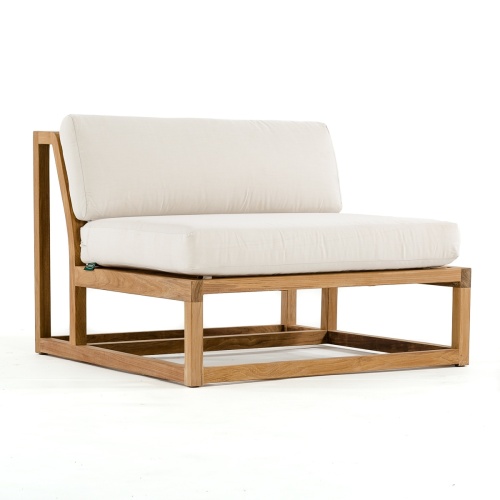 70230 Maya corner sectional lounge chair teak frame front view on white background