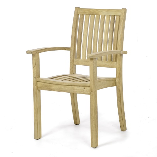 12196 Sussex Teak Chair in angled front facing view on white background