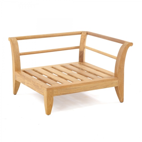 16765 Aman Dais Corner Sectional Teak Frame front angle view on a white background
