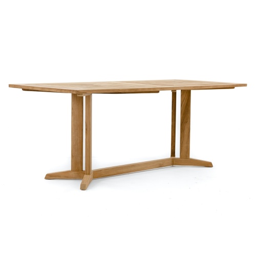 15816 Pyramid Teak 6 ft Table angled on white background
