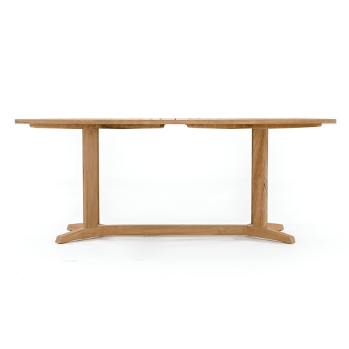 15816 Pyramid Teak 6 ft Rectangular Dining Table in side view on white background
